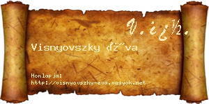 Visnyovszky Éva névjegykártya